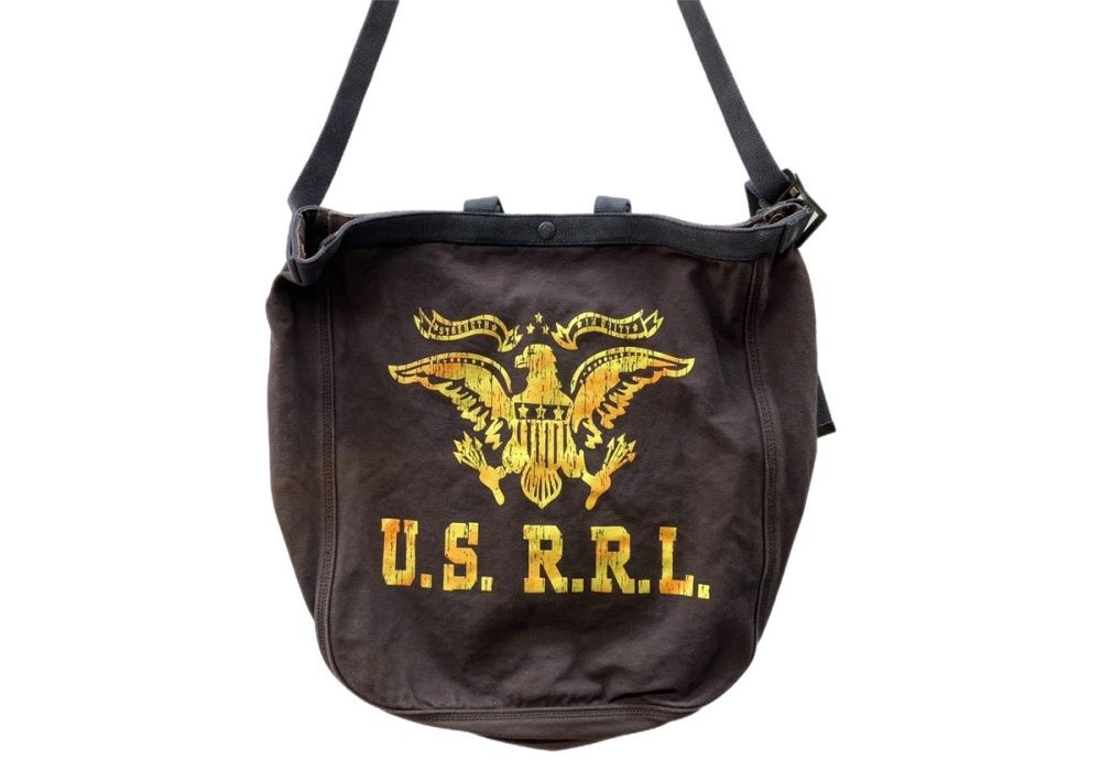 Double RL RRL UNION of Craft 2way TOTE BAG tote bag market canvas eagle processed bag ash bag men's bag shoulder bag/messenger bag logo gray 104B-90