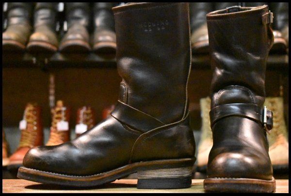 5D PT83 92年02月刻印 レッドウィング 2268 エンジニア 黒 ブラック クローム スチールトゥ ブーツ redwing PT91 HOPESMORE FJ393
