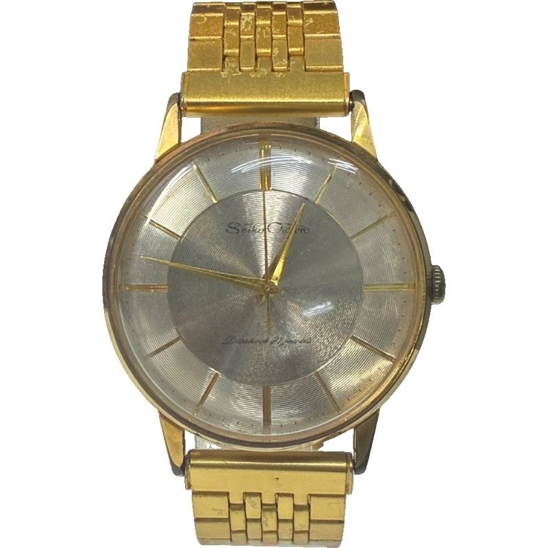 SEIKO CROWN J 15003 E 腕時計メンズ 手巻き シルバー文字盤 動作品