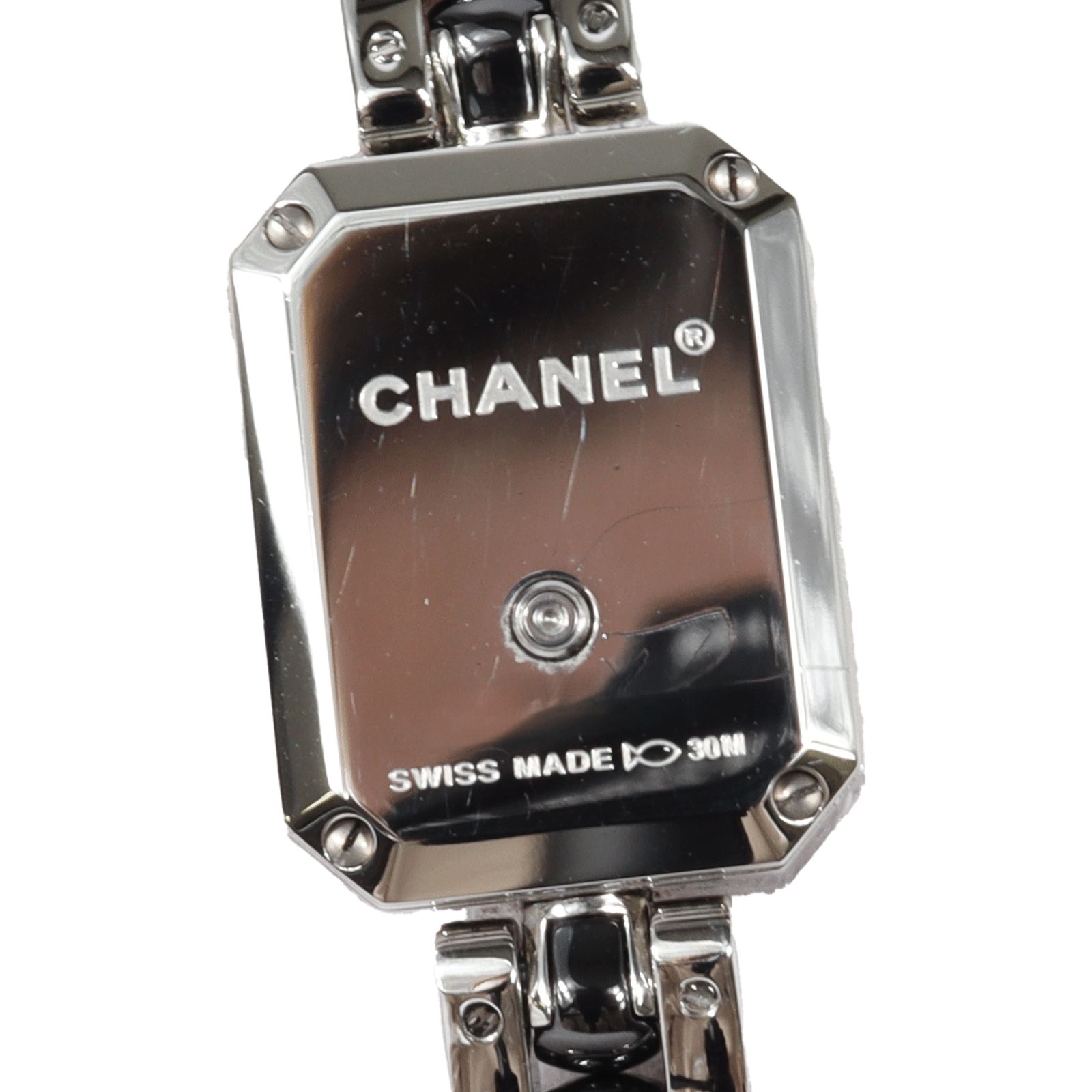 半年間保証 CHANEL シャネル プルミエール ダイヤベゼル H2163 黒文字