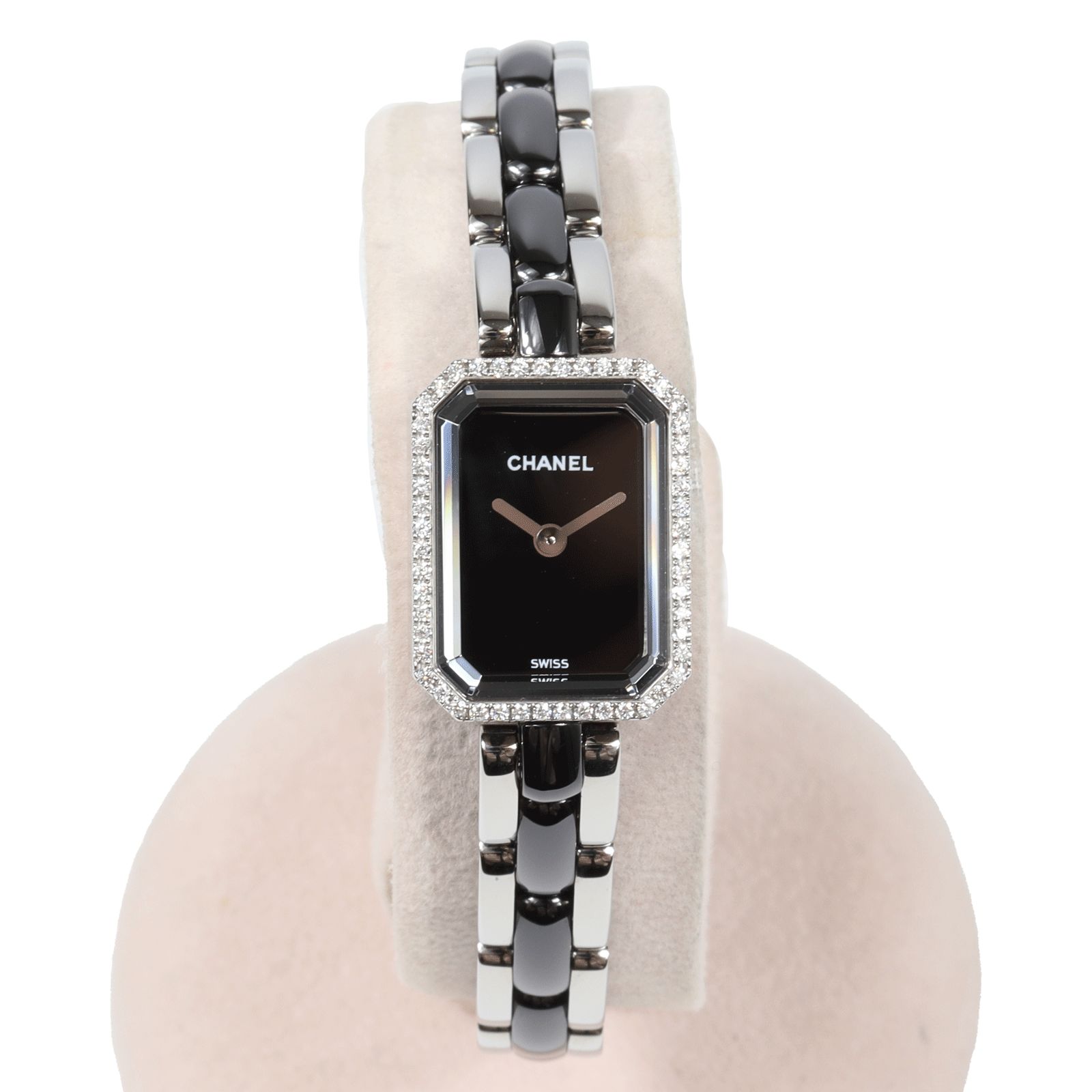 半年間保証 CHANEL シャネル プルミエール ダイヤベゼル H2163 黒文字