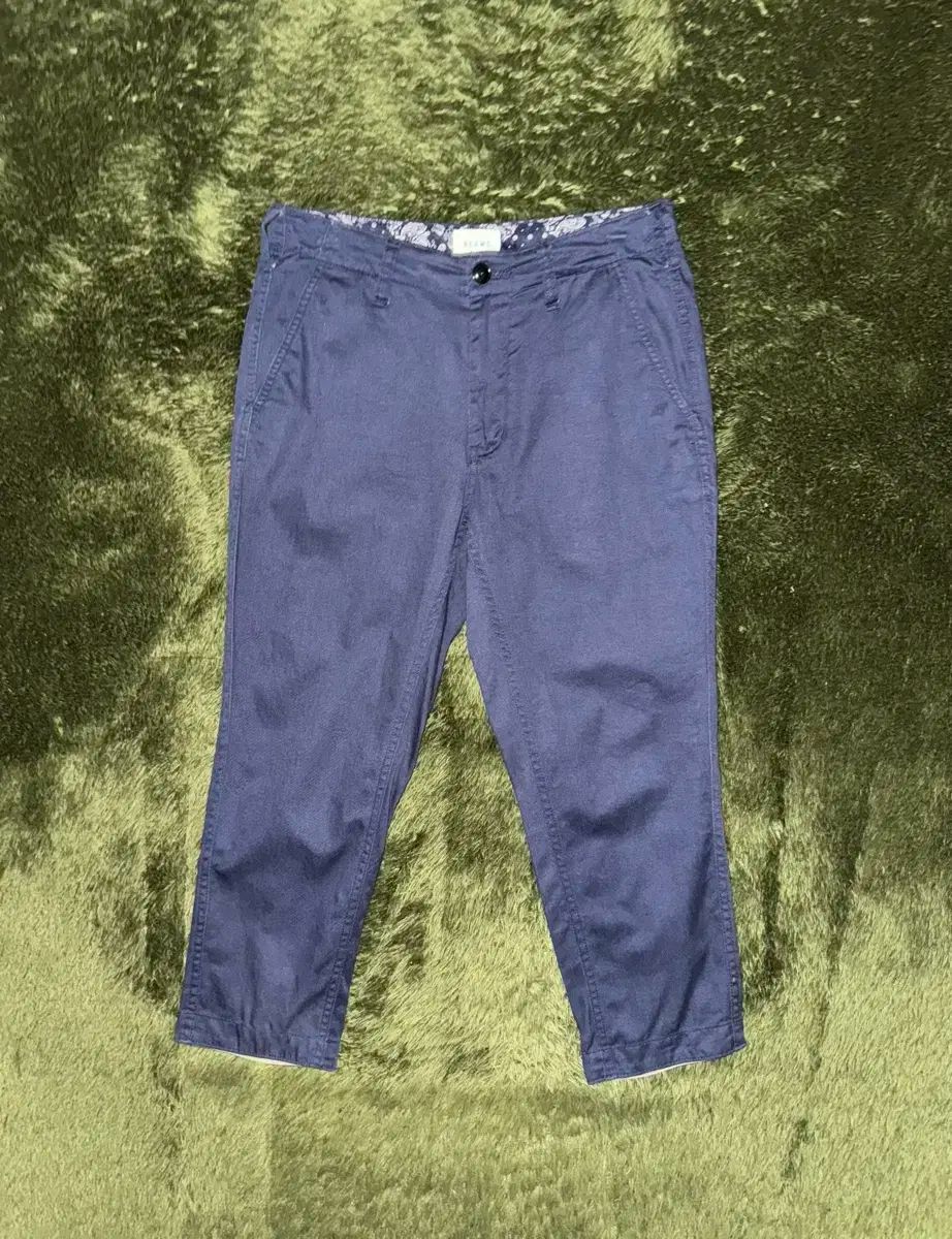 S BEAMS ビームス ジャパン クロップド ウォッシュド チノ パンツ ネイビー