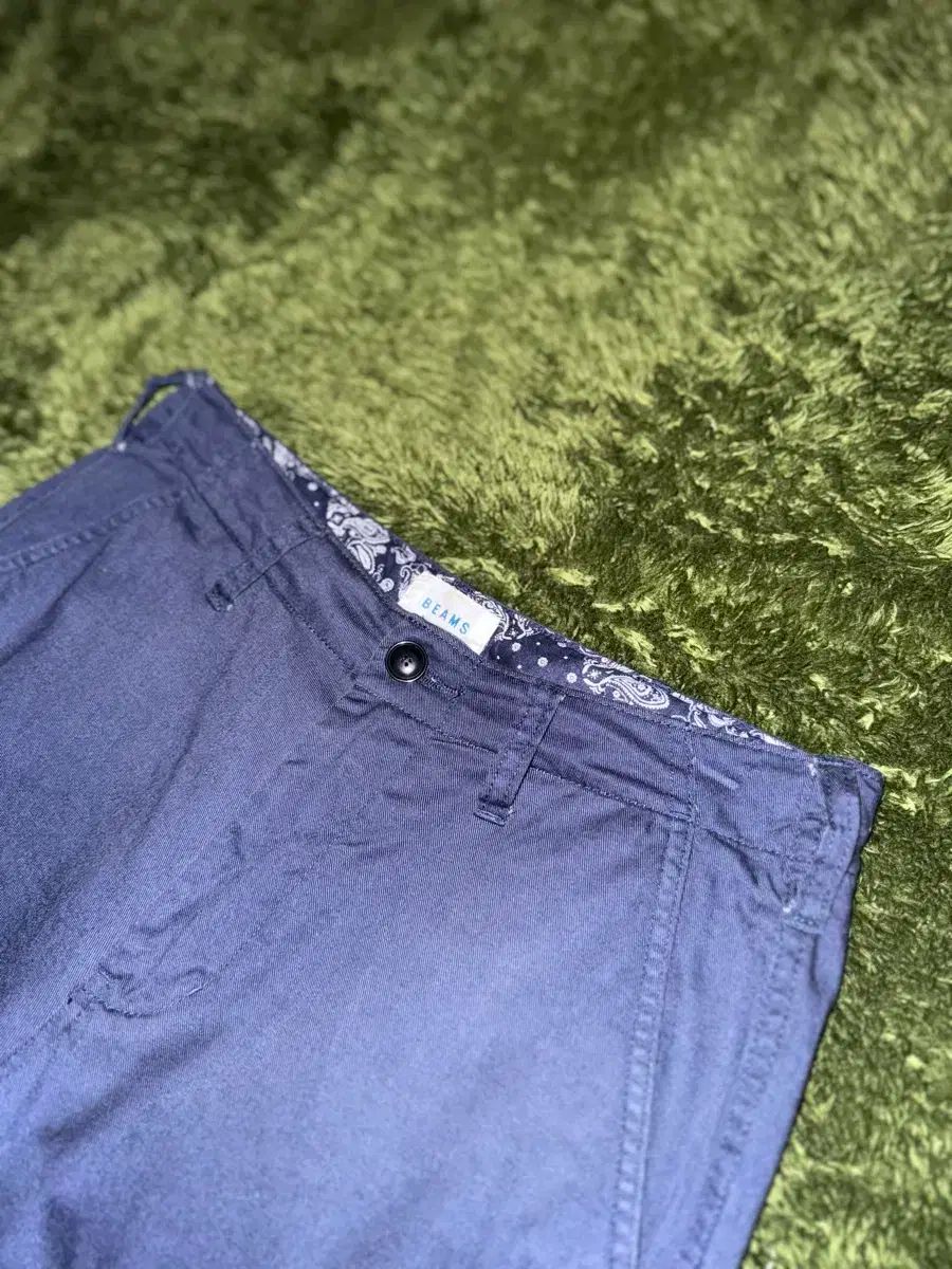 S BEAMS ビームス ジャパン クロップド ウォッシュド チノ パンツ ネイビー