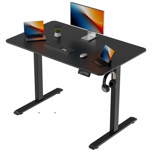 1000黒 幅100 奥行60 高73-118 cm 昇降デスク 電動 昇降式デスク スタンディングデスク 上下昇降デスク 高さメモリー機能 静音 収納フック付き パソコンデスク ゲーミングデスク オフィスデスク