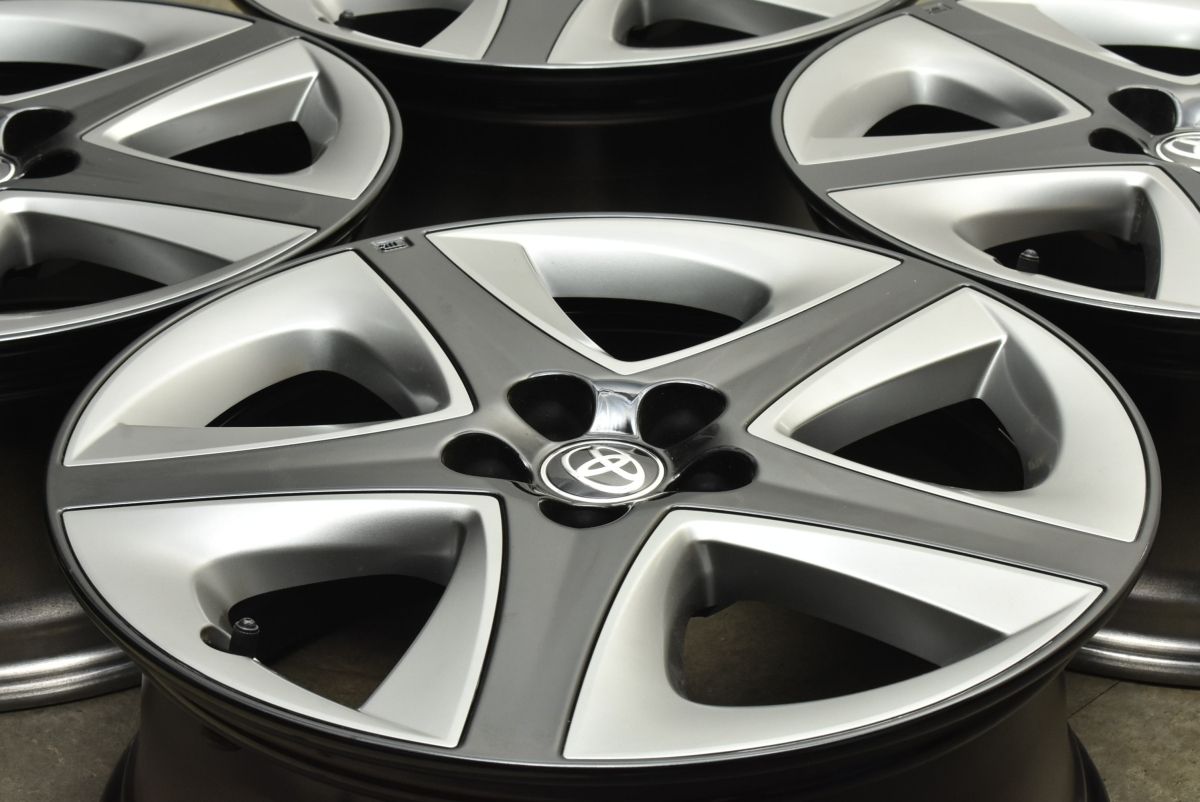 新車外し品 トヨタ 50 プリウス ツーリング 17 in 7 J PCD 100 4本セット カローラツーリング スポーツ 流用 スタッドレス用に