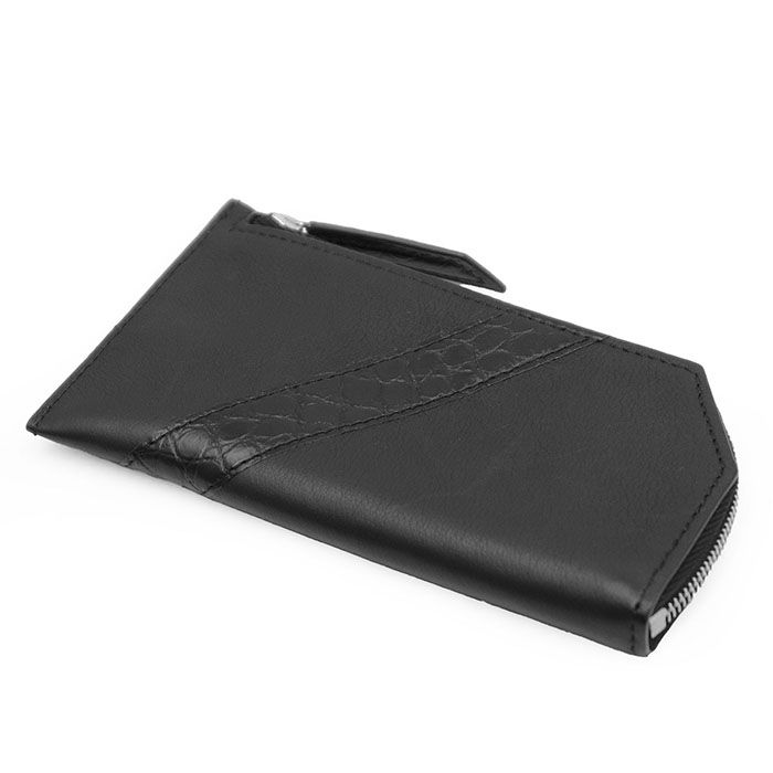 Camille Fournet カミーユ フォルネ ラウンドジップパース カーフ アリゲーターレザー コインケース キーケース ミニ財布 小物 袋付属 ブラック ボルドー 黒 紫 フランス製