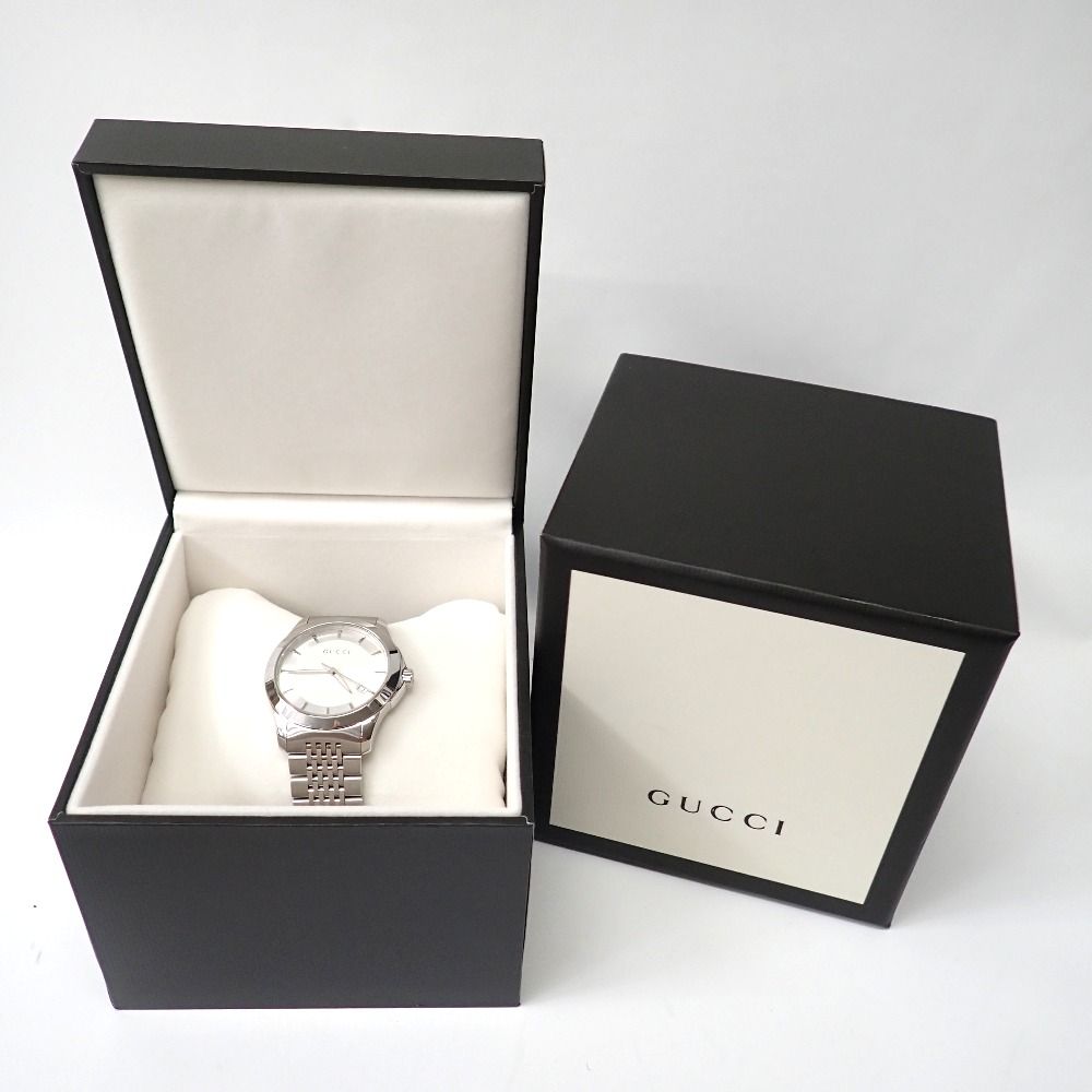 Ft633171 グッチ 腕時計 G-タイムレス YA126401 シルバー シルバー文字盤 メンズ GUCCI
