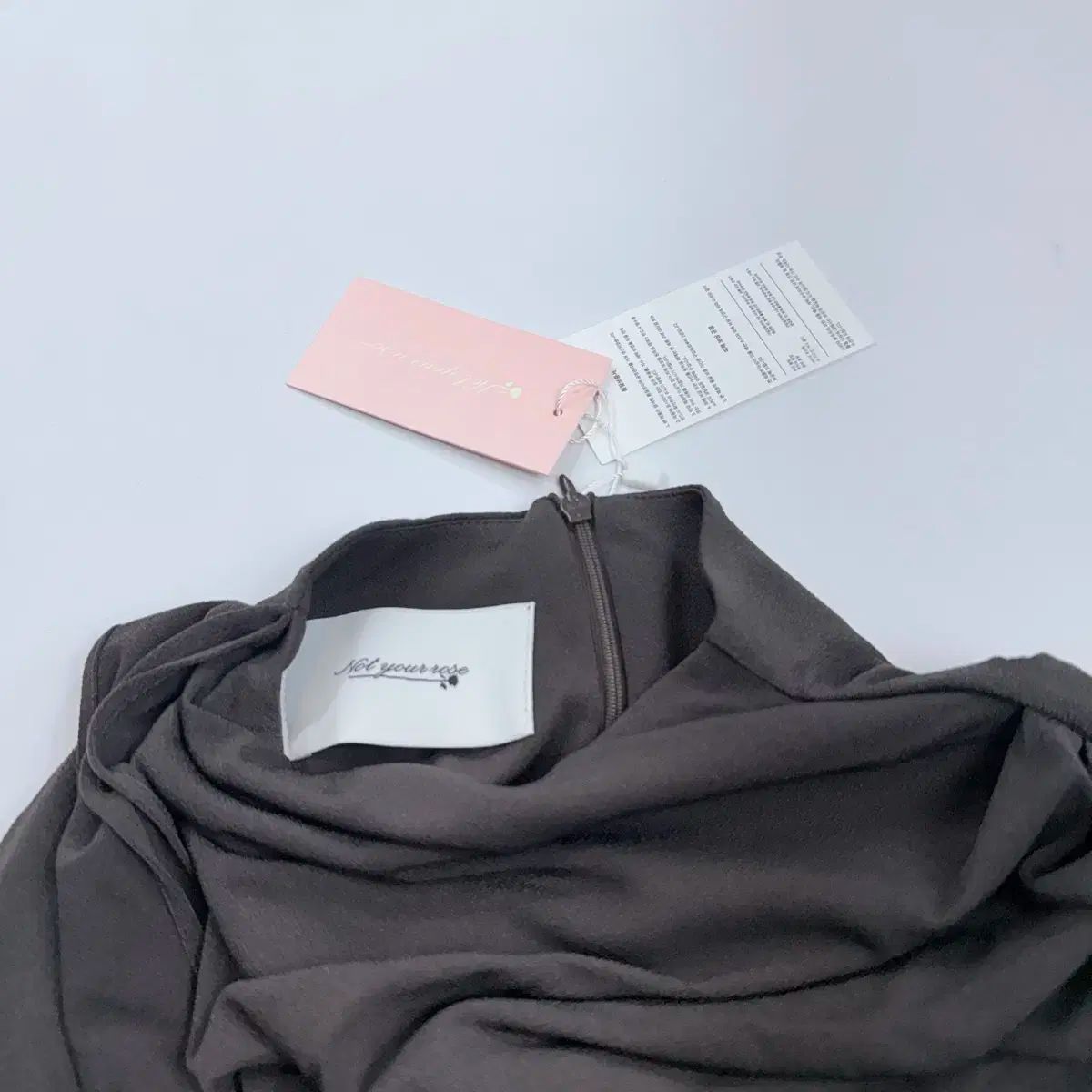  ノットユアローズ ドレープ スカーフ ドレス ONE PIECE 長袖 七分袖 ひざ丈ワンピース