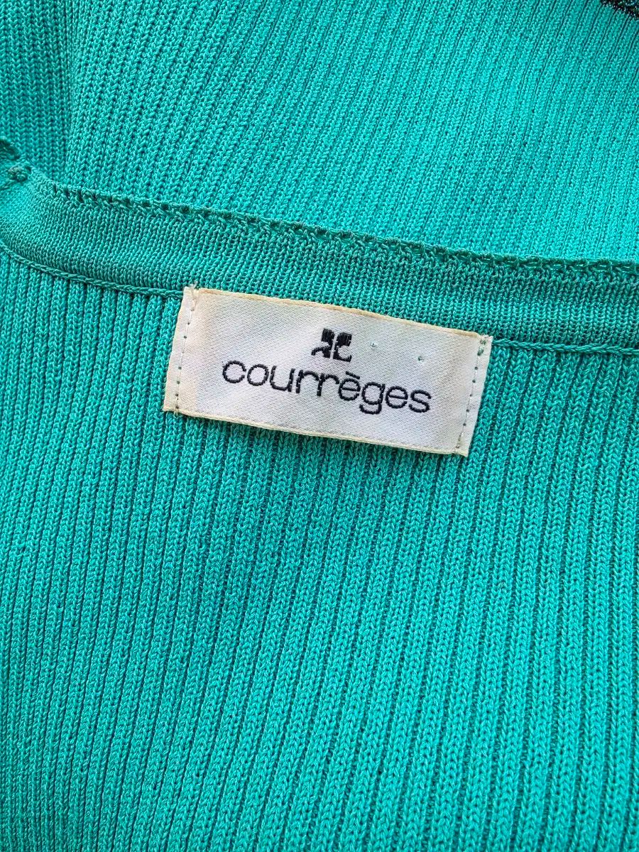  courreges クレージュ ボタン 刻印 ゴージ ニット カーディガン 長袖 カーディガン ボレロ アンサンブル