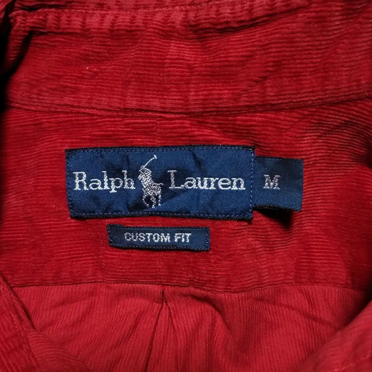  ポロ ラルフローレン 騎馬ロゴ コーデュロイ シャツ レッド M 長袖 シャツ ブラウス
