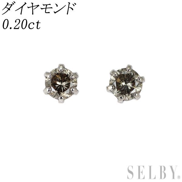 K 18 WG ダイヤモンド ピアス 0.2 ct