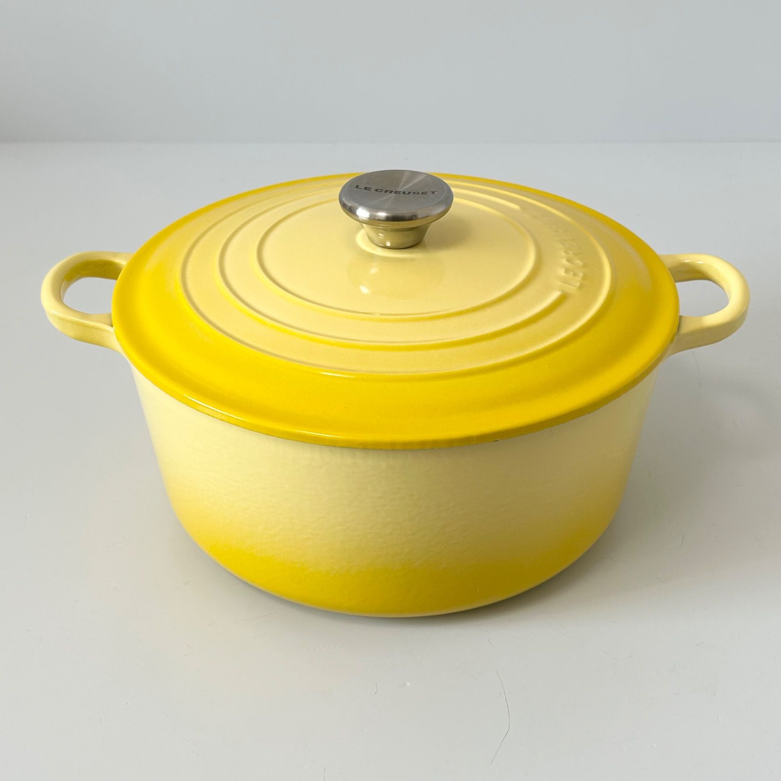 LE CREUSET ル クルーゼ ソレイユ 24 cm ココットロンド 両手鍋 イエロー 黄色 鋳物