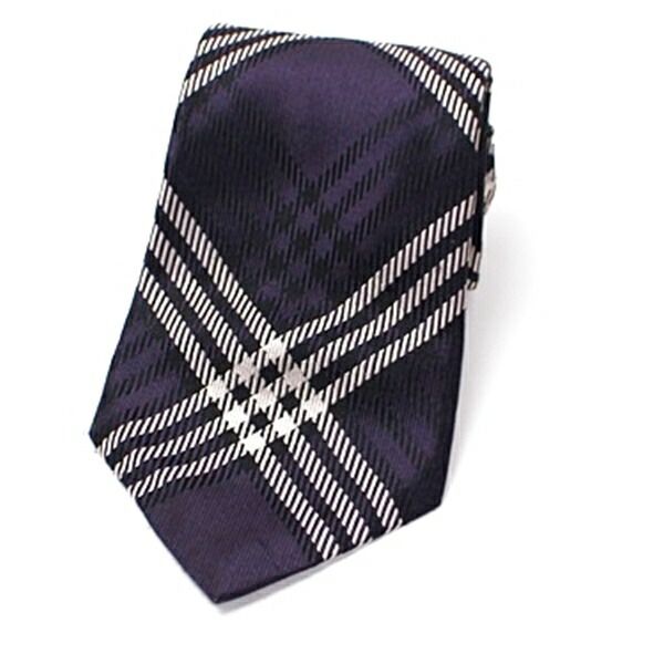 TOM FORD トムフォード チェック柄ネクタイ 100%シルク TOM FORD 100%シルク ネクタイ 紫チェック