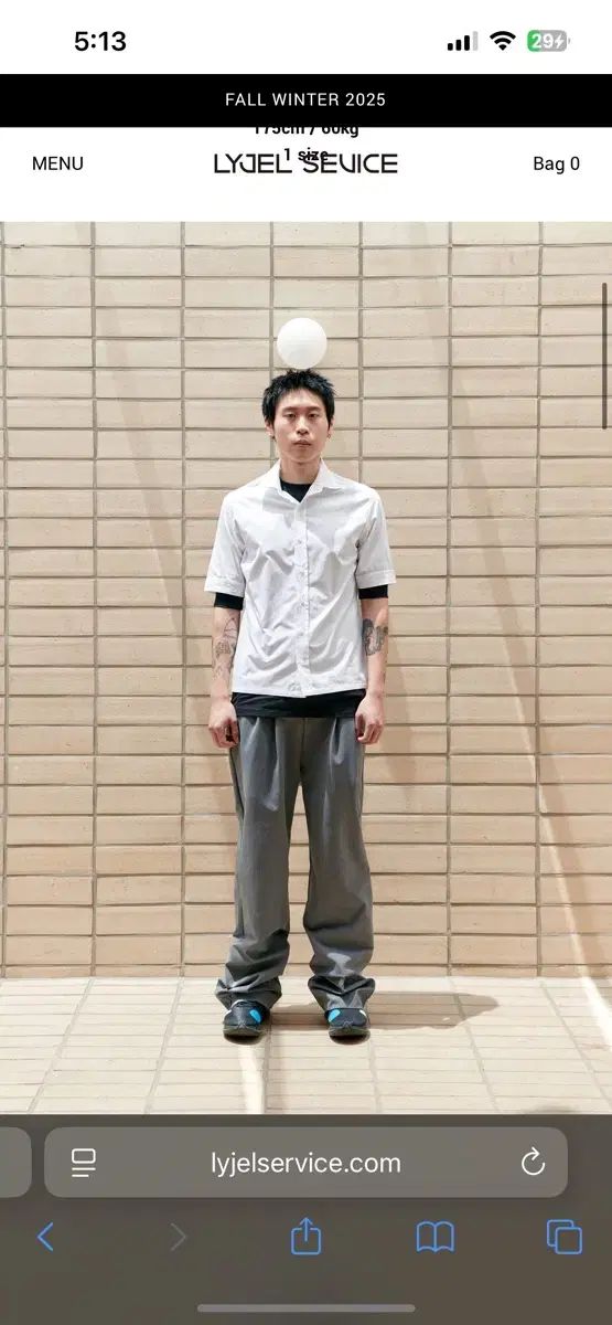 LYJEL SEVICE 白い半袖シャツ