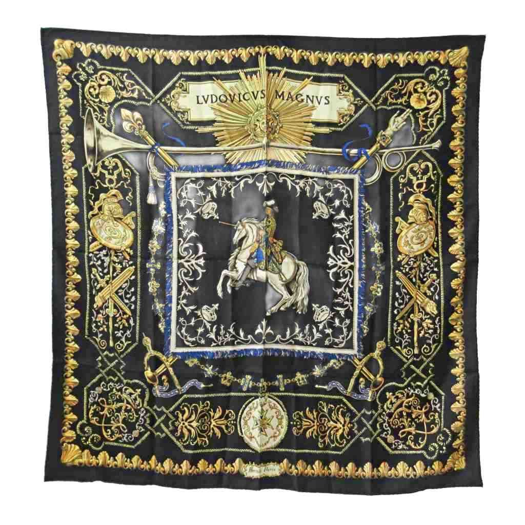 エルメス HERMES カレ 90 LVDOVICVS MAGNVS Louis 14th 白い馬に跨った