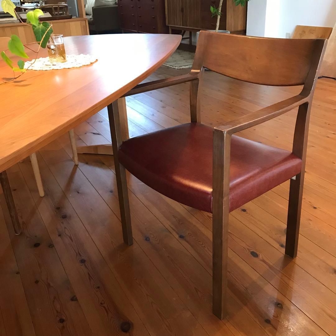 カンディハウス　レジェーロ　アームチェア　本革カバーリング　2脚セット カンディハウス レジェーロ アームチェア 本革カバーリング 2脚セット