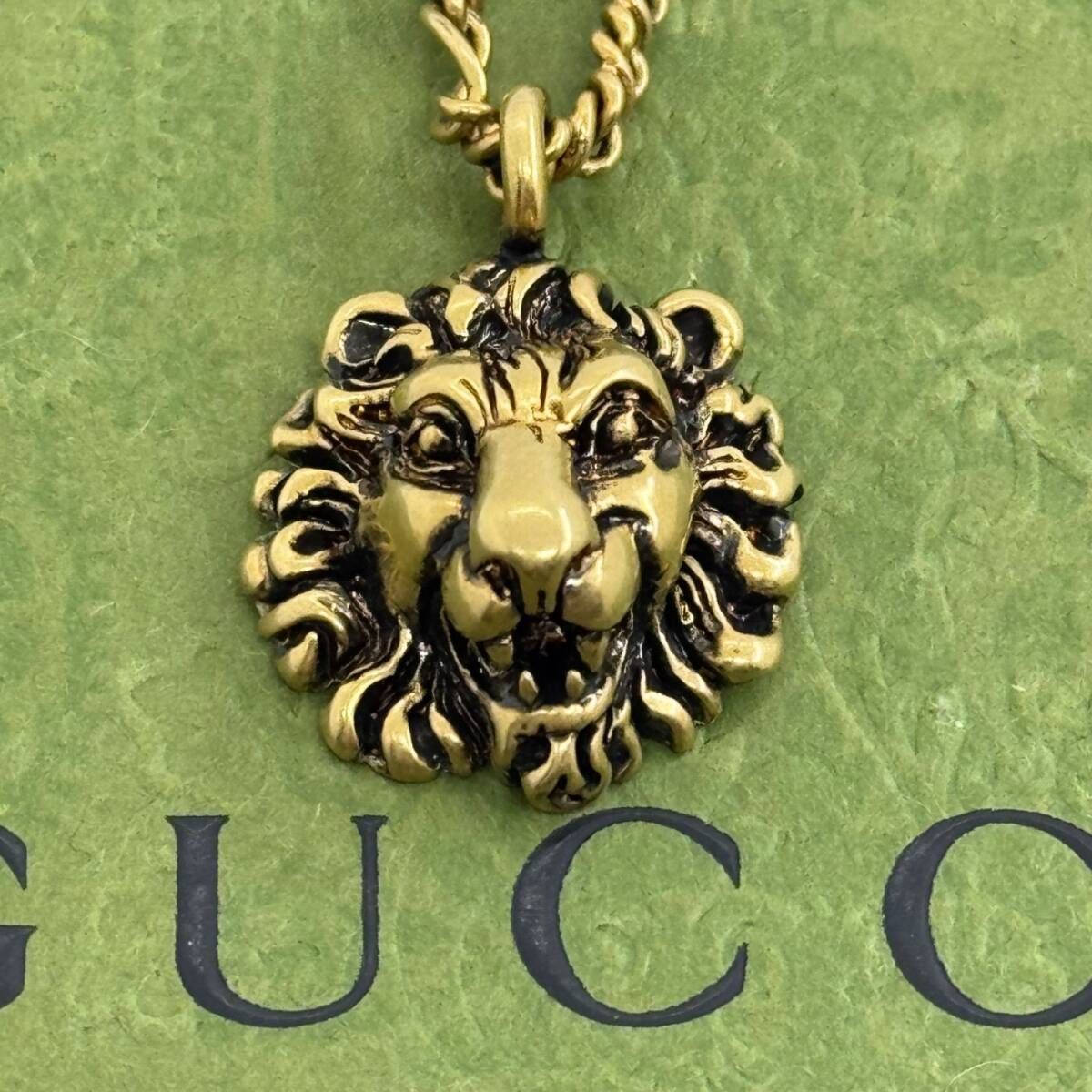 GUCCI ライオンヘッド ゴールド 60cm ロング ネックレス 068016 - メルカリ