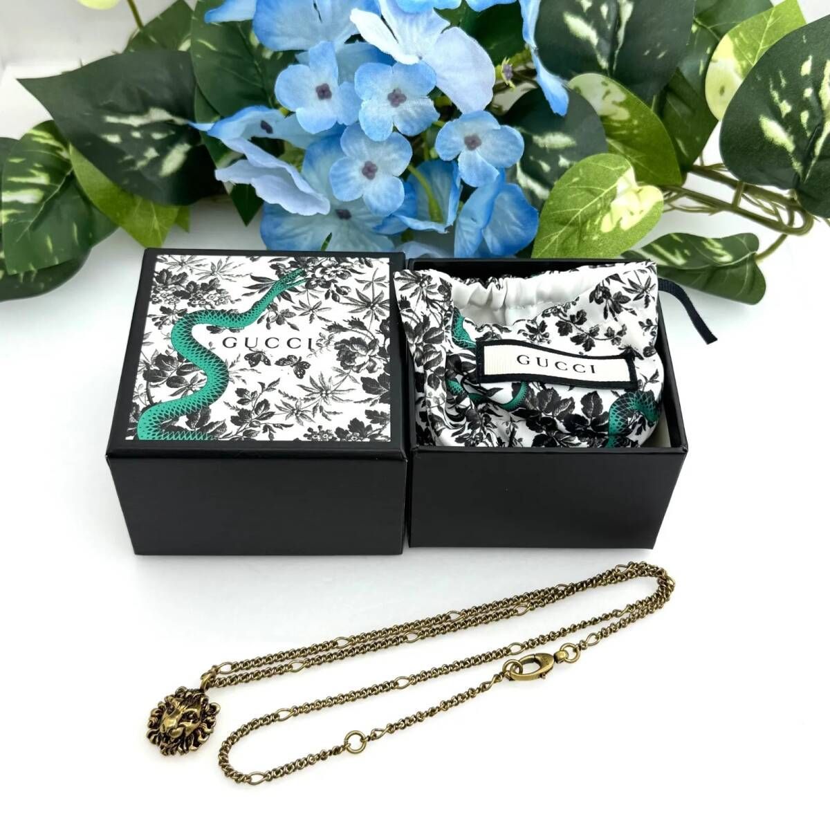 GUCCI ライオンヘッド ゴールド 60cm ロング ネックレス 068016 - メルカリ