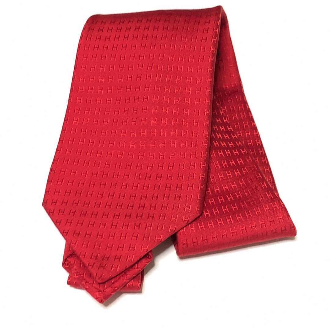 HERMES ファソネ H総柄 ジャガード 赤 ネクタイ 0180 - メルカリ