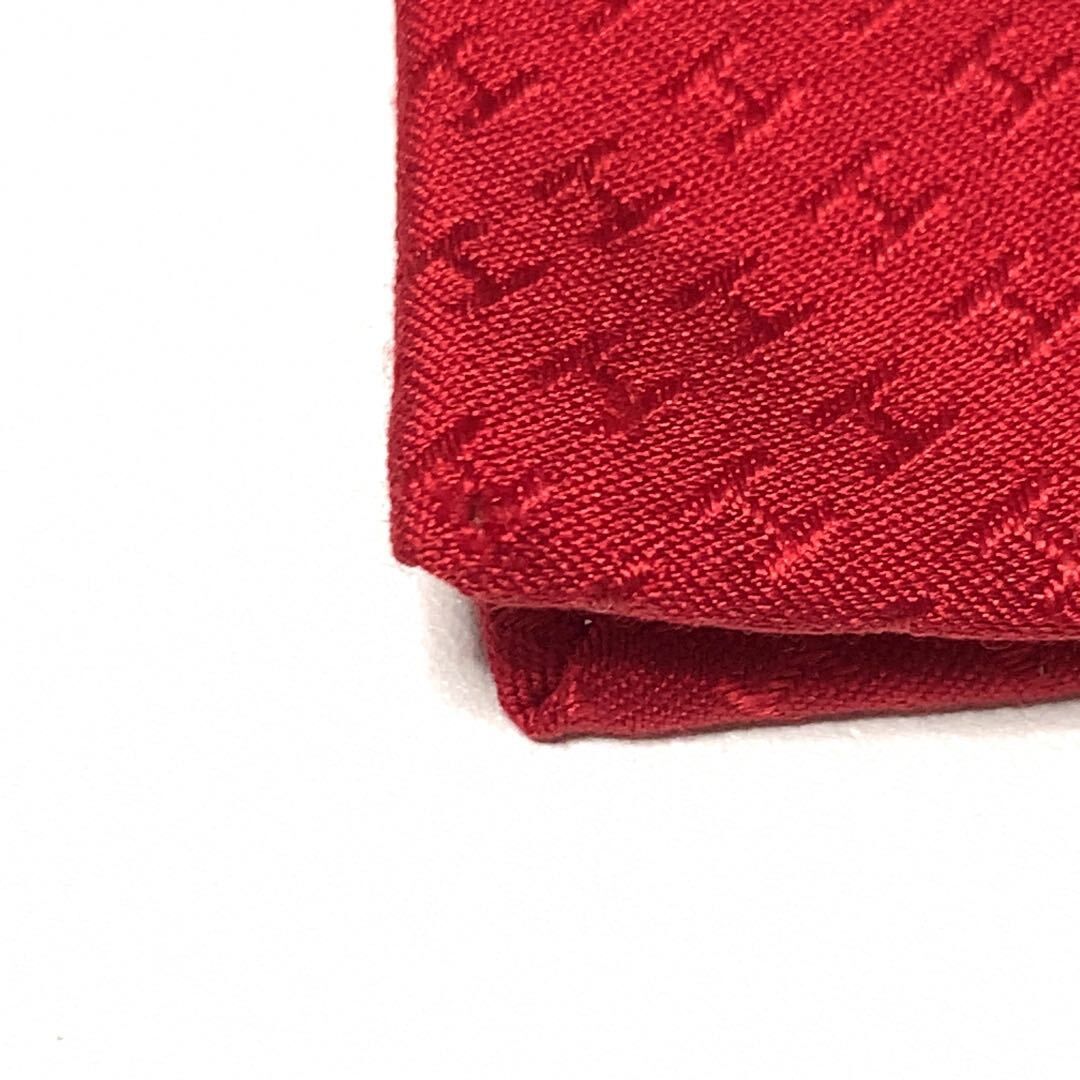 HERMES ファソネ H総柄 ジャガード 赤 ネクタイ 0180 - メルカリ