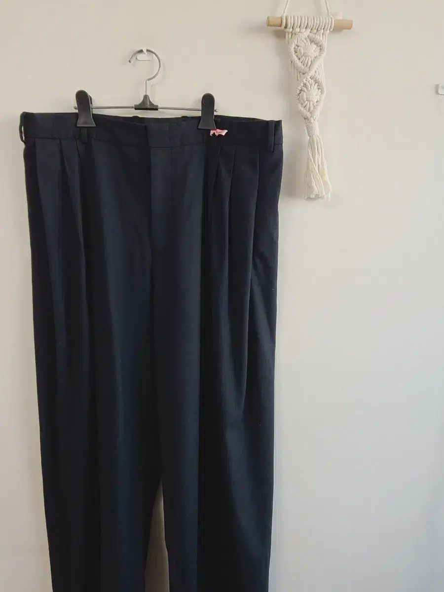 コス ピンタック ウール スラックス ワイドパンツ 52 35-36インチ