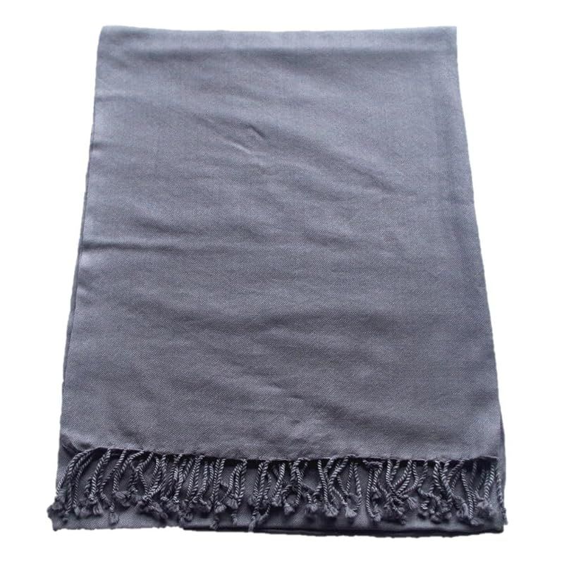 ☆彡[.a all over the world] 大判 ストール マフラー ウール 100% 厚手ではない 無地 カシミヤタッチ レディース ブランケット 秋冬 春夏 (グレー) 0