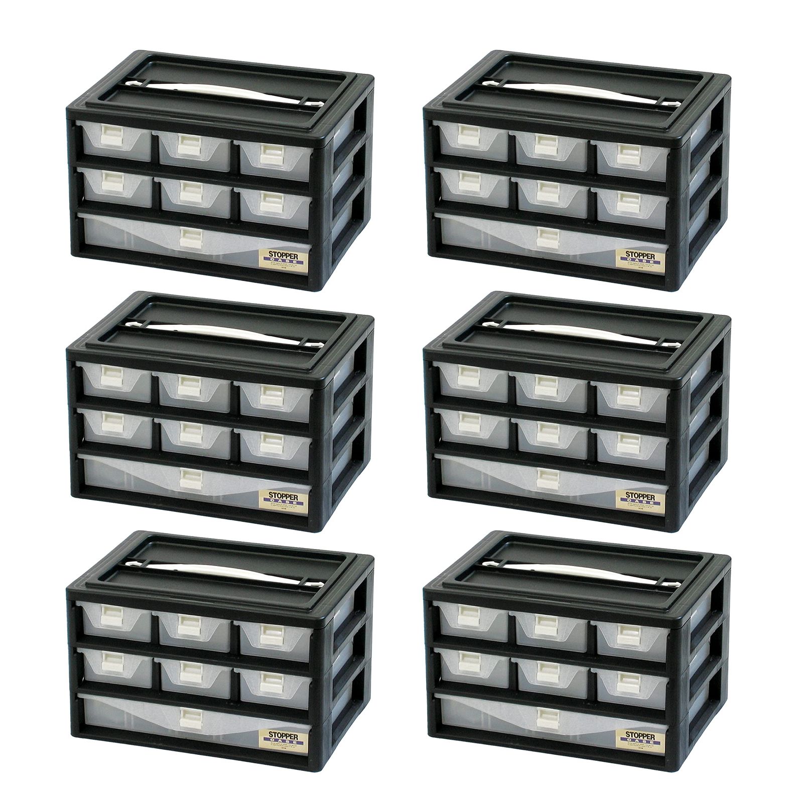 工具箱 幅29.4×奥行20×高さ17.5 cm ツールボックス 3 B-601 道具箱 ブラック 収納 ストッパーケース セット JEJアステージ