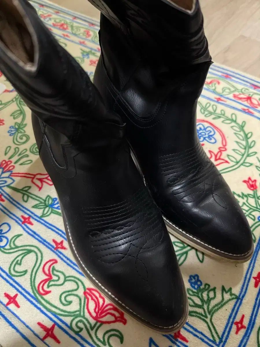 Wコンセプト ブラック ウェスタン ブーツ 245