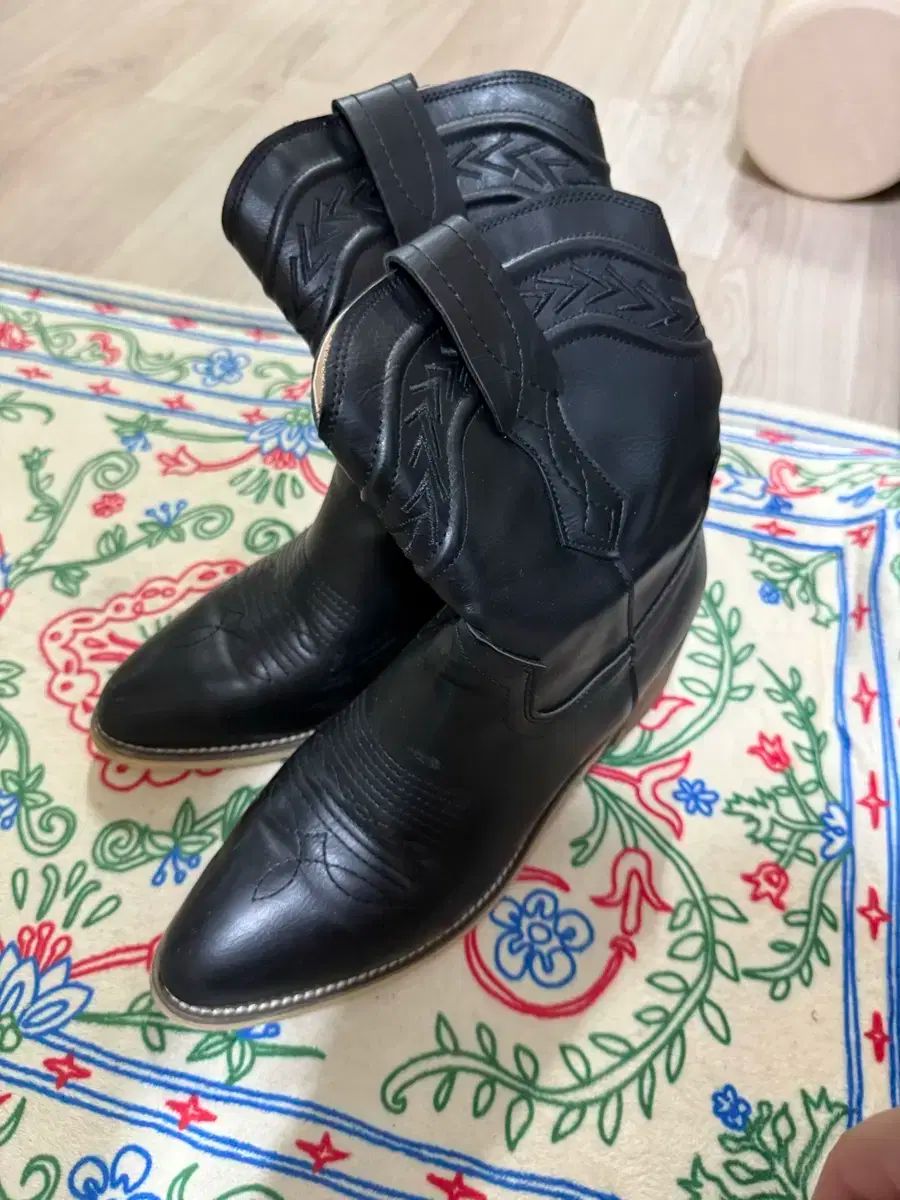 Wコンセプト ブラック ウェスタン ブーツ 245