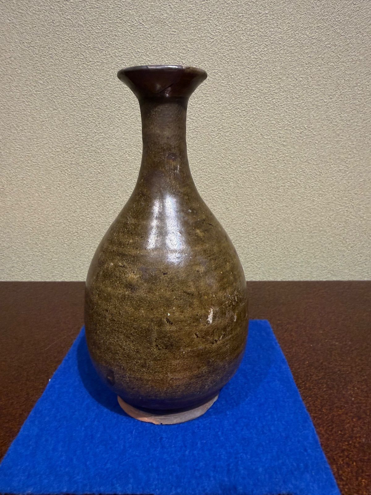 江戸時代前期 古唐津 青唐津徳利 酒器 一輪差 古美術