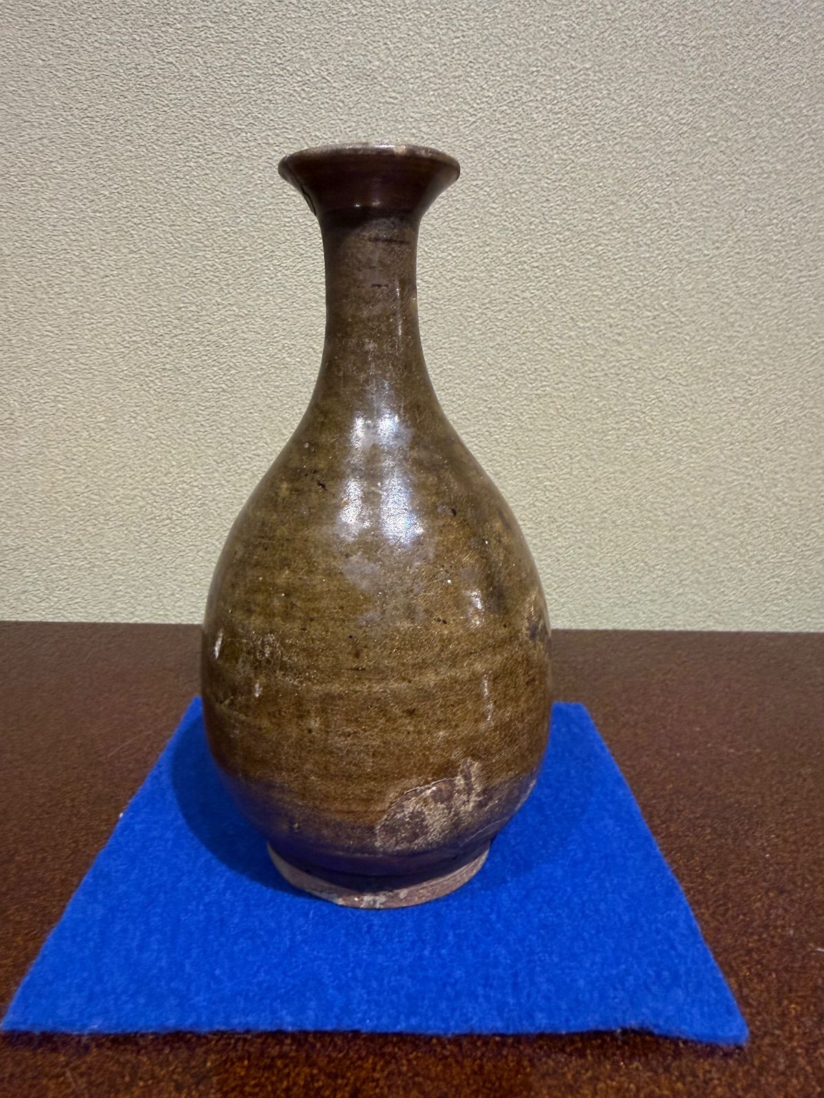 江戸時代前期 古唐津 青唐津徳利 酒器 一輪差 古美術