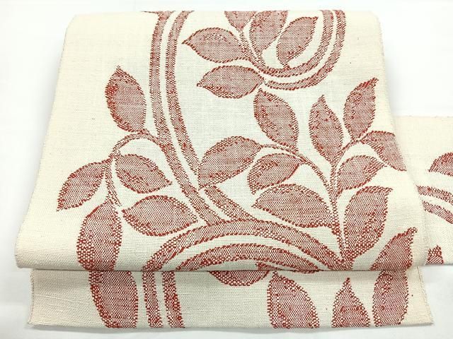 平和屋着物◎八寸名古屋帯 紬地 蔦の葉文 正絹 逸品 CAAY5589nb - メルカリ