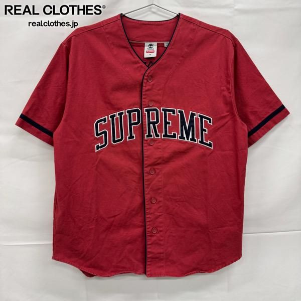 Supreme×Timberland シュプリーム×ティンバーランド 23SS Baseball Jersey ベースボール ジャージ 半袖シャツ レッド M