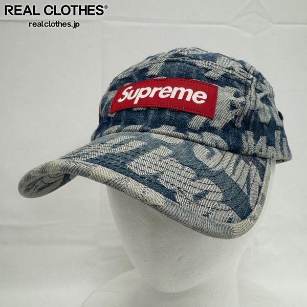Supreme シュプリーム 22SS Fat Tip Jacquard Denim Camp Cap ファット ティップ ジャガード デニム キャンプキャップ 帽子 ブルー