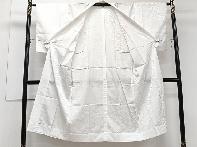 平和屋着物□長襦袢 無双仕立て 紗綾形草花地紋 正絹 逸品 CAAZ0722xi