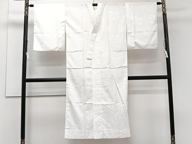 平和屋着物□長襦袢 無双仕立て 紗綾形草花地紋 正絹 逸品 CAAZ0722xi