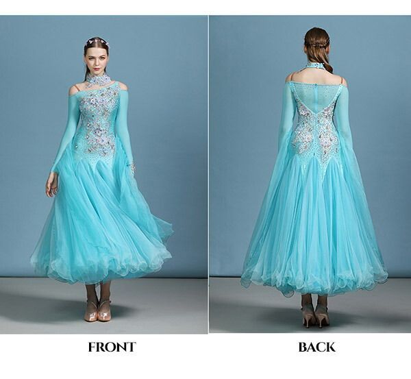 社交ダンスドレス フロート 上品 社交ダンス衣装 モダンドレス ダンス発表会 大きい裾 豪華 競技着 練習着 演出 ドレス ワルツダンス