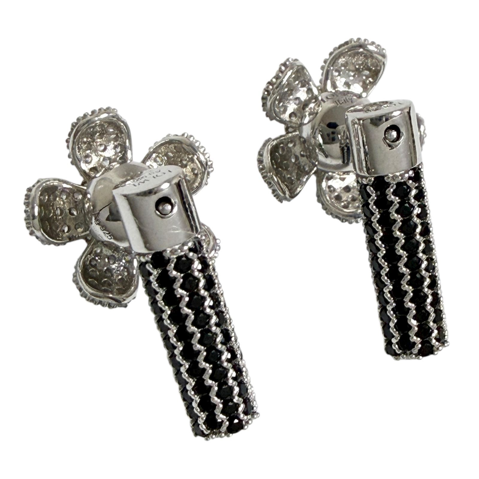 ロエベ レディース フラワー ピアス パヴェクリスタル シルバー 定価16.6万