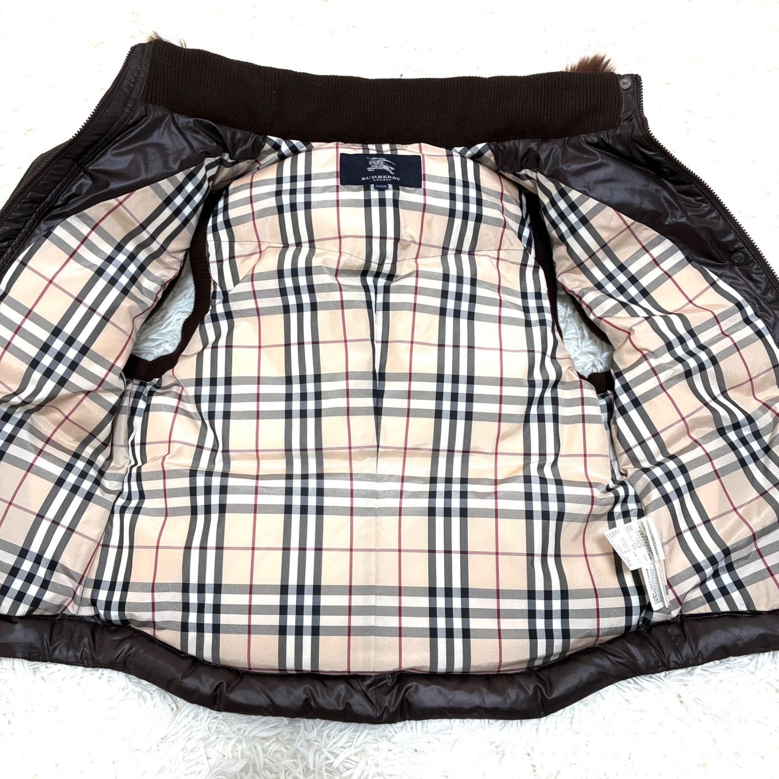  バーバリー 3 way ダウンベスト ノバチェック ブラウン 160 ダウンベスト 中綿ベスト キッズ服(100cm~)