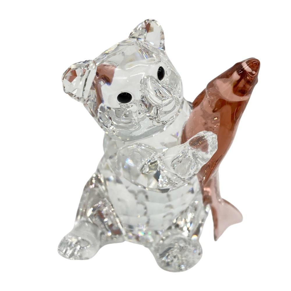 スワロフスキー SWAROVSKI BEAR WITH FISH クマと魚 オブジェ 置物