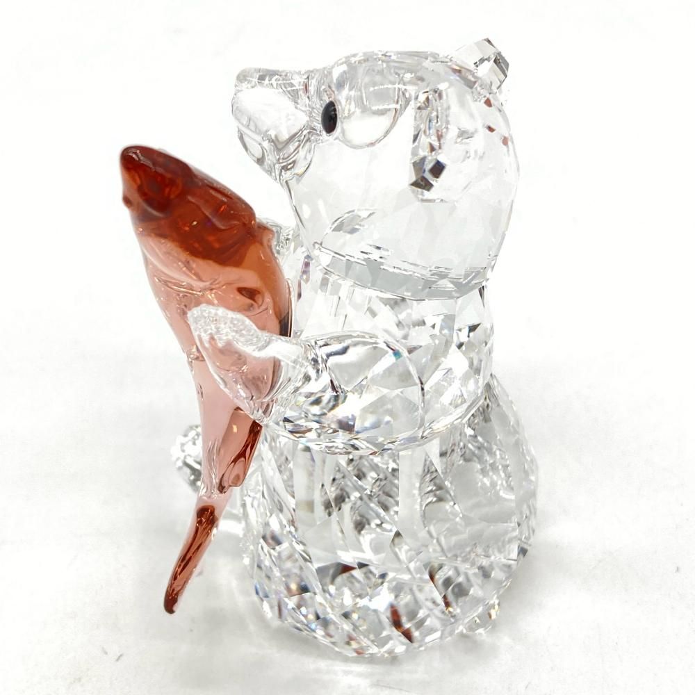 スワロフスキー SWAROVSKI BEAR WITH FISH クマと魚 オブジェ 置物