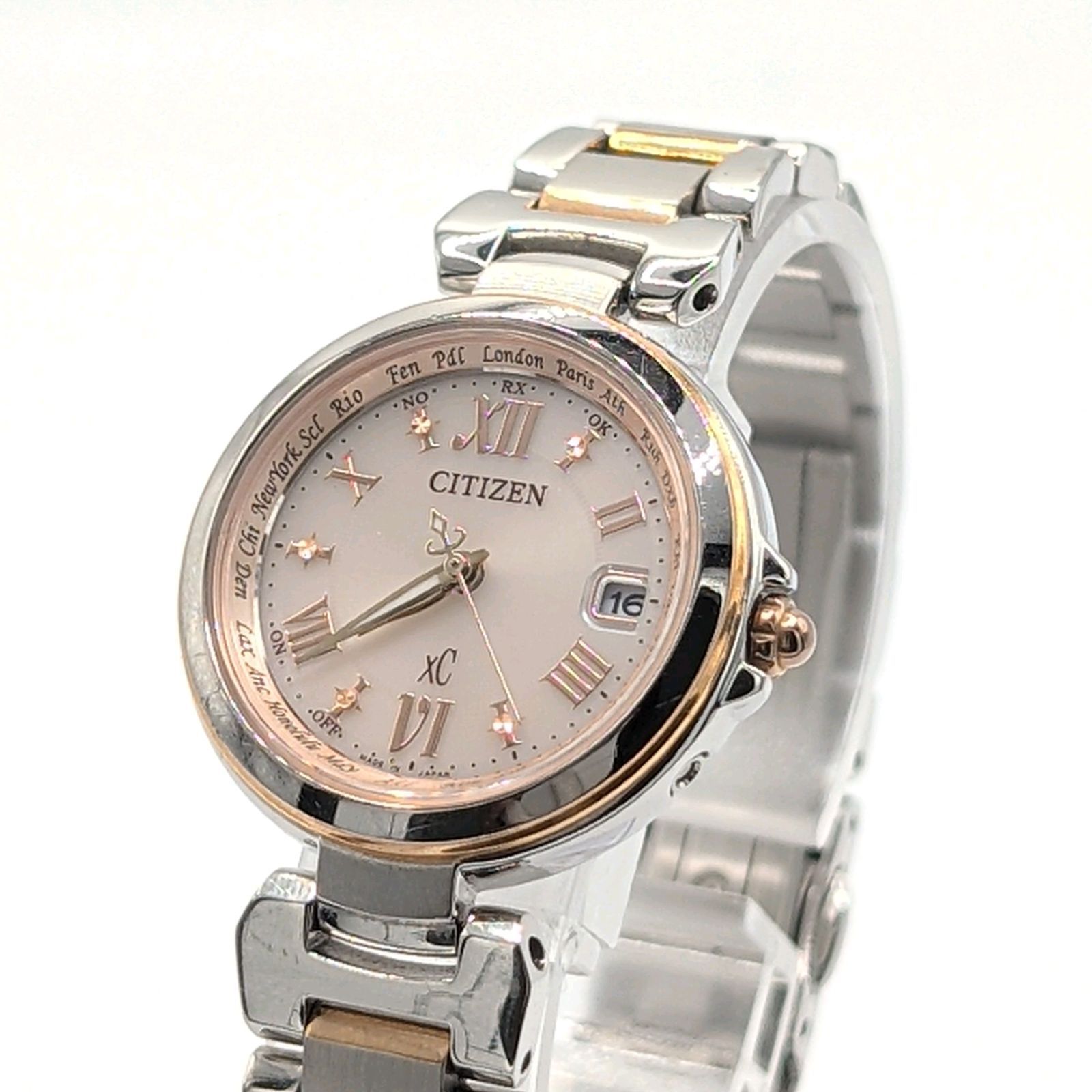 Citizen xC H240-T019081 Watch Solar Ladies Round Silver Date 