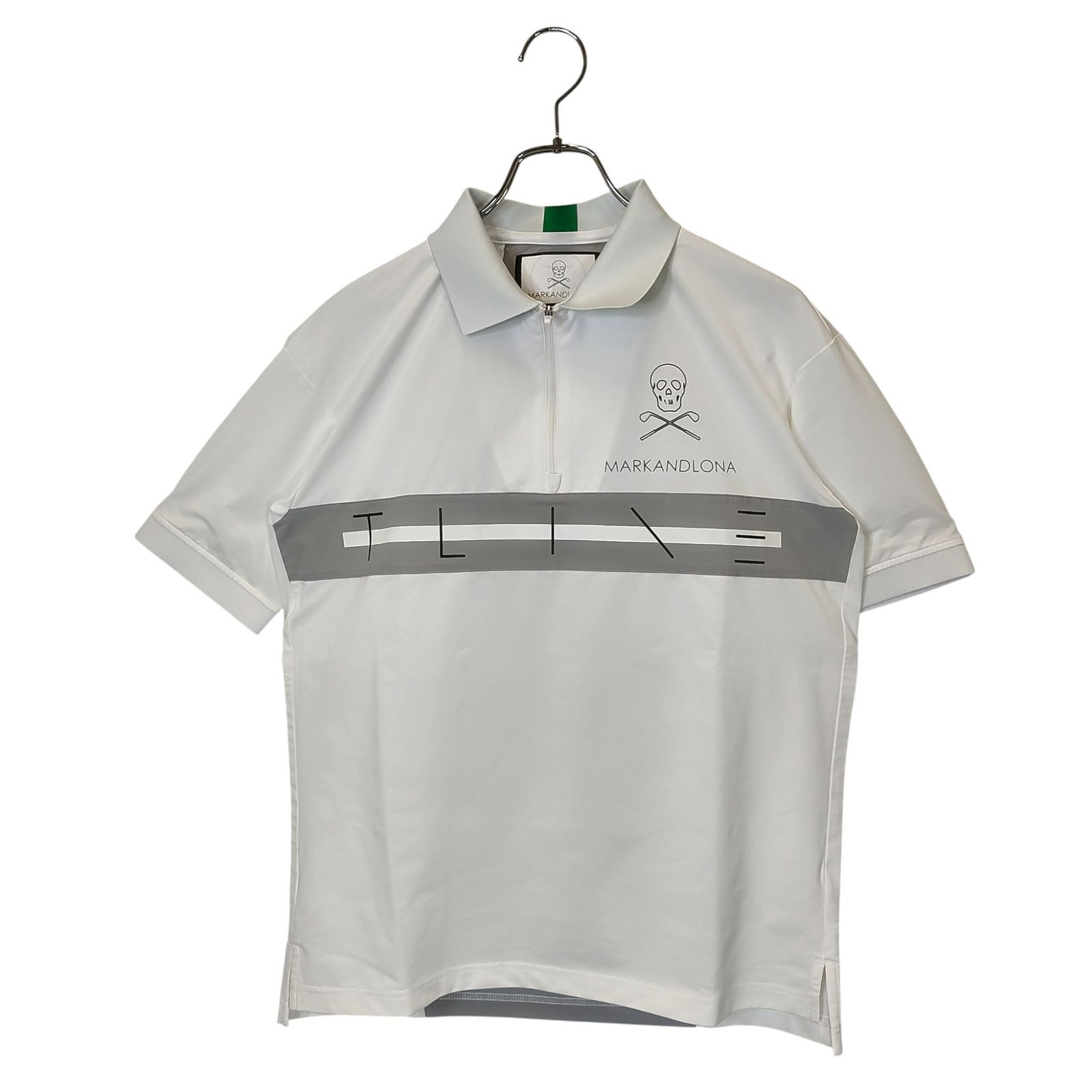 MARK＆LONA マークアンドロナ ゴルフ 24 SS S HALF ZIP POLO ハーフジップ 半袖 ポロシャツ MXM-4 B-AP 02 44 ホワイト メンズ