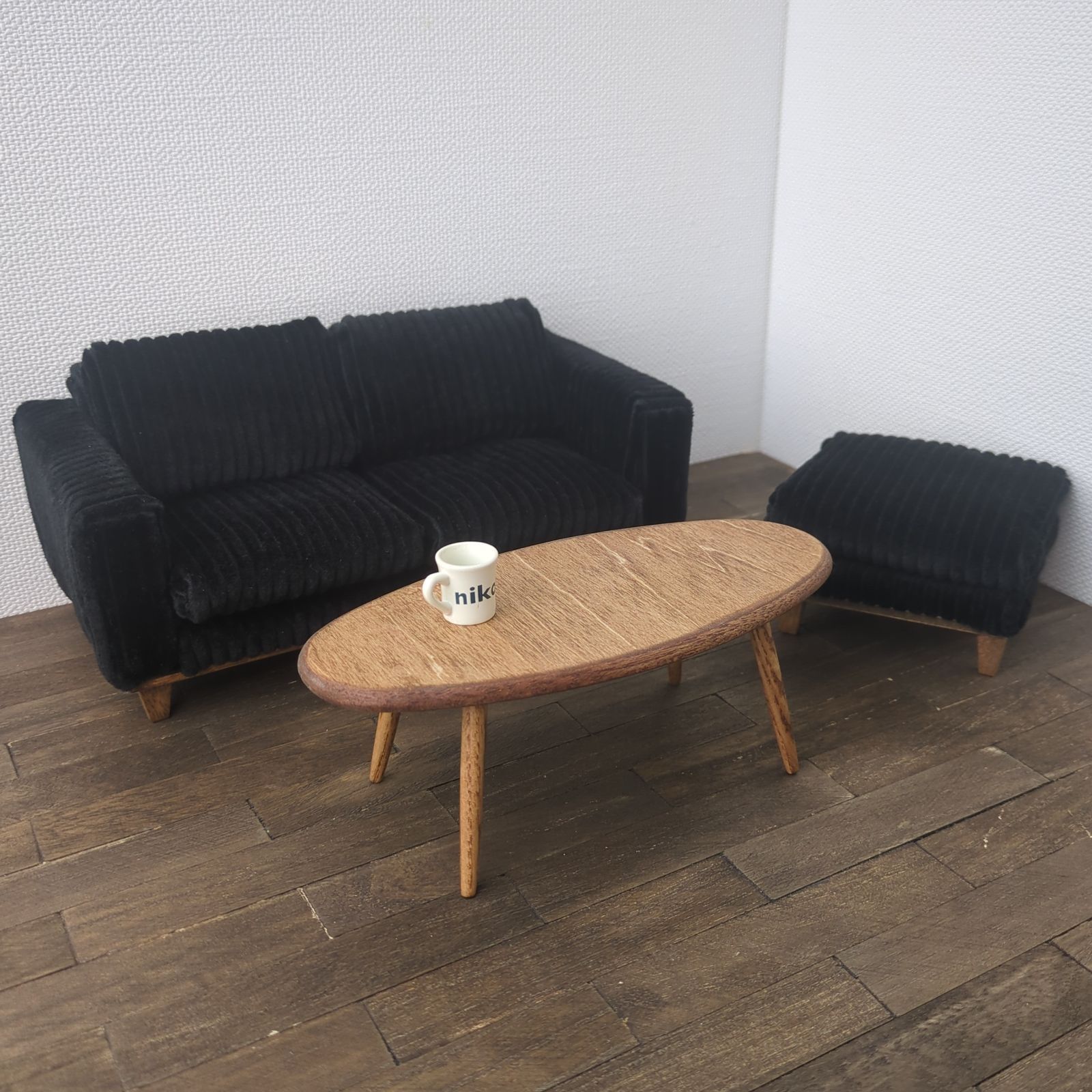 a-three オットマン付きソファ ブライス リカちゃん ミニチュア ドールハウス 1 6