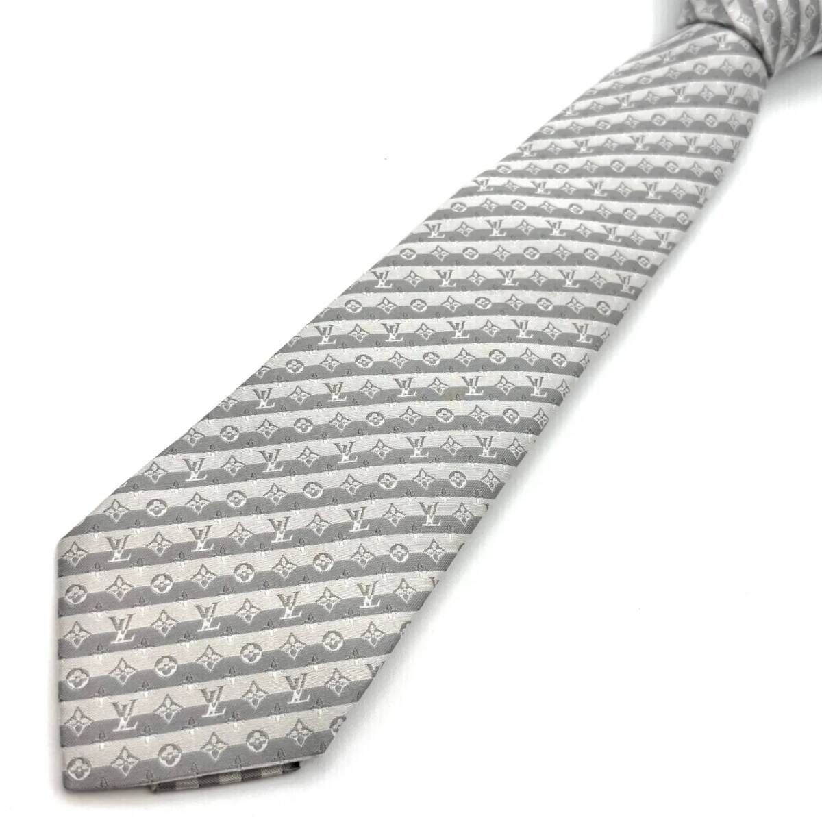 ルイヴィトン モノグラム ライトグレー ネクタイ 101766 - メルカリ