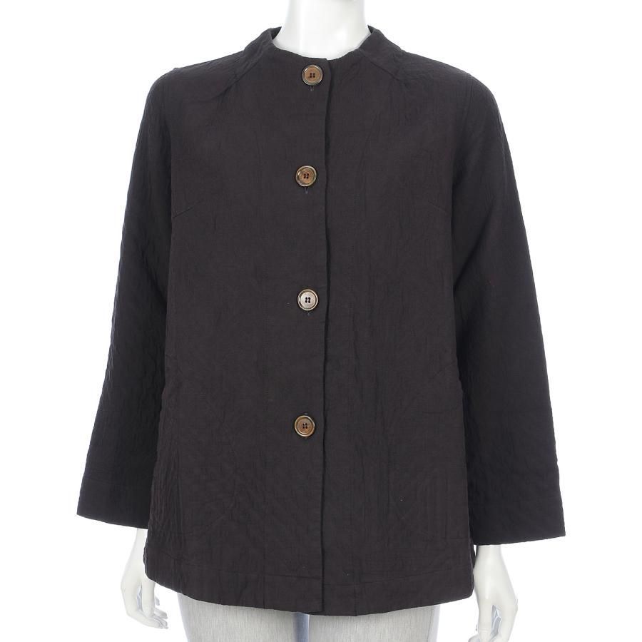 コットン ノー ジャケット レディース カジュアル 洗える 秋 冬 春 アフター 50代 60代 ふくれジャガード