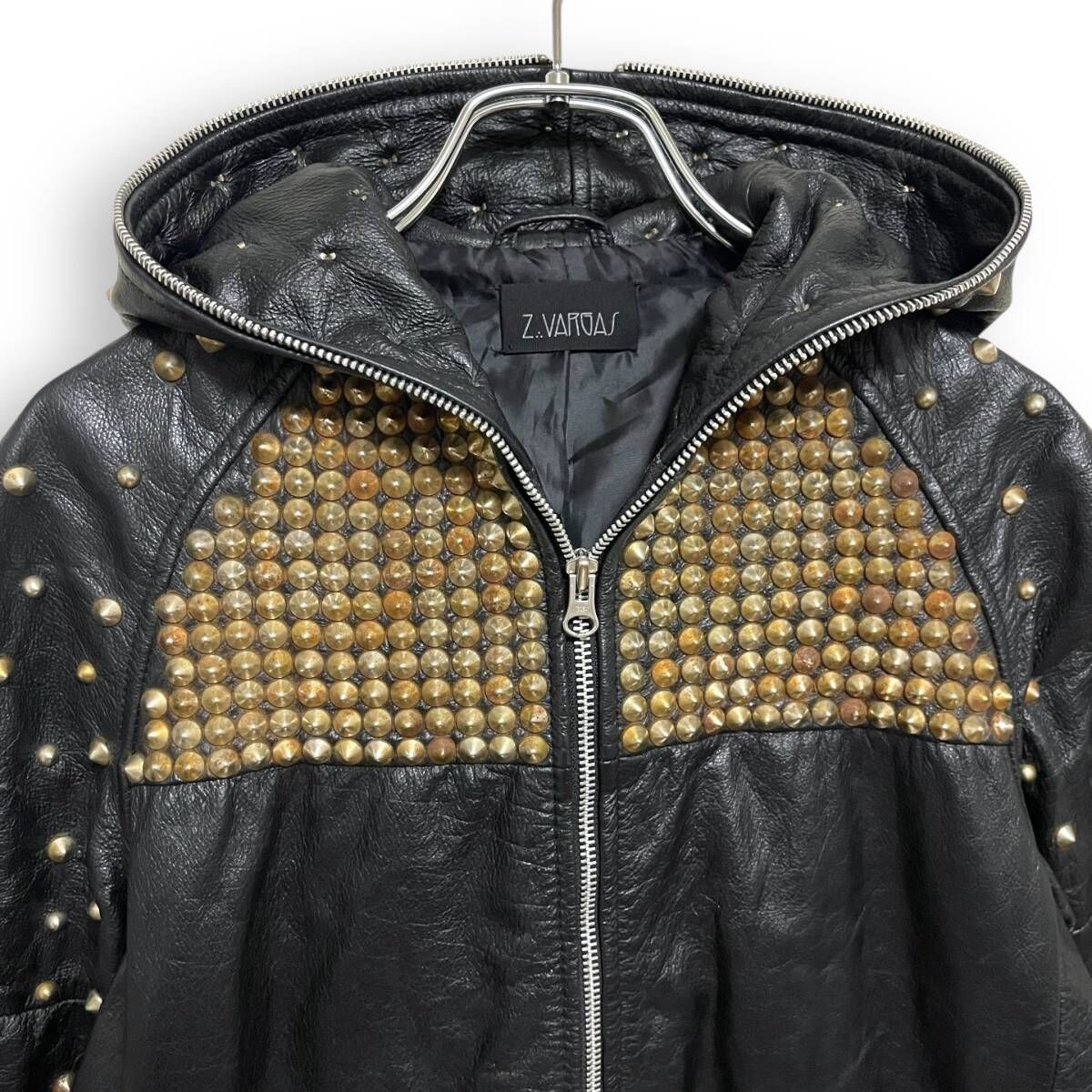 キムタク着 ザックバルガス USA製 高級カウレザースタッズダブル Z