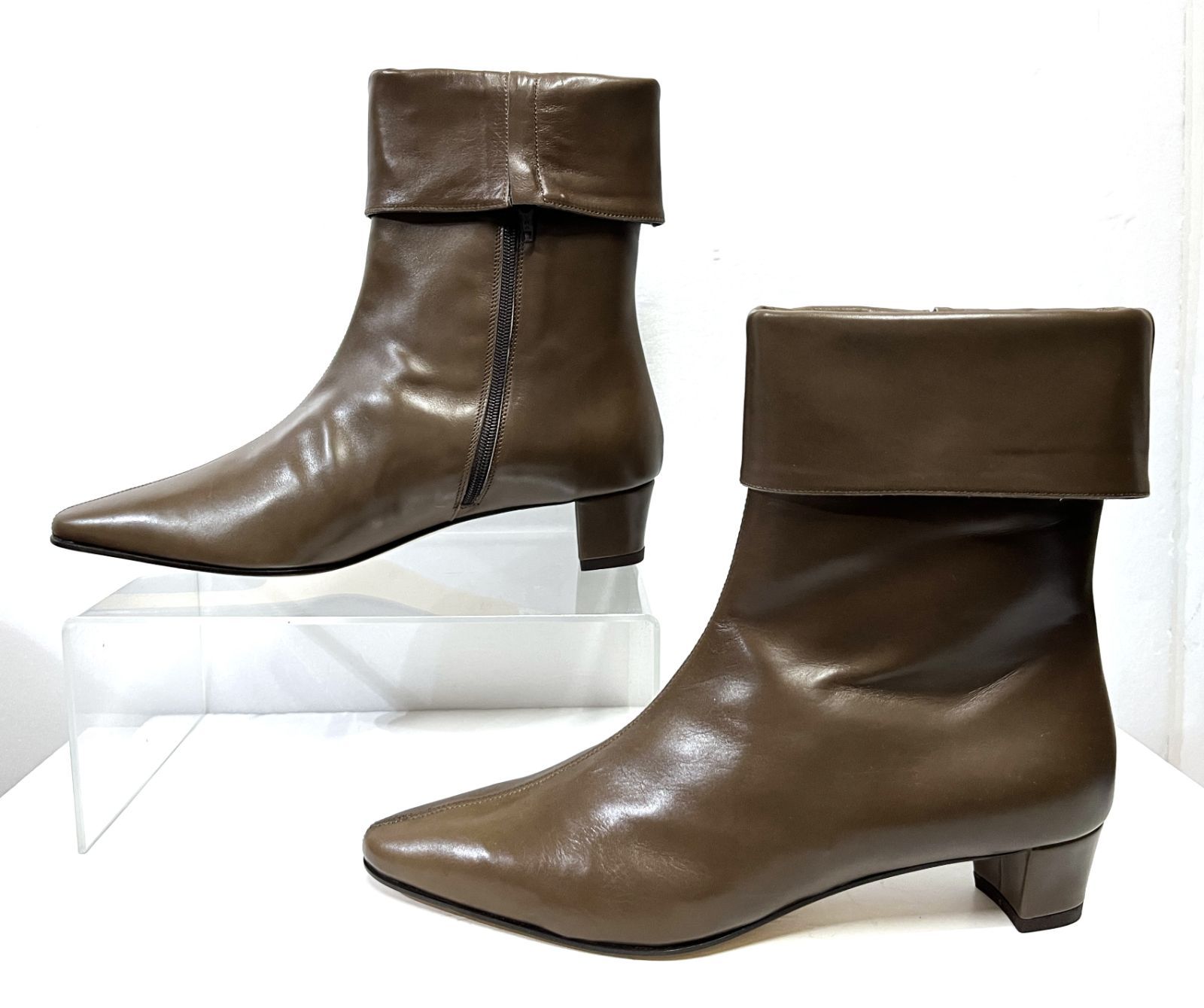  37.5 23.5㎝相当 イタリア製 panara｜パナラ サイドジップ 太ヒール ブーツ シューズ 靴 KWY その他 ブーツ