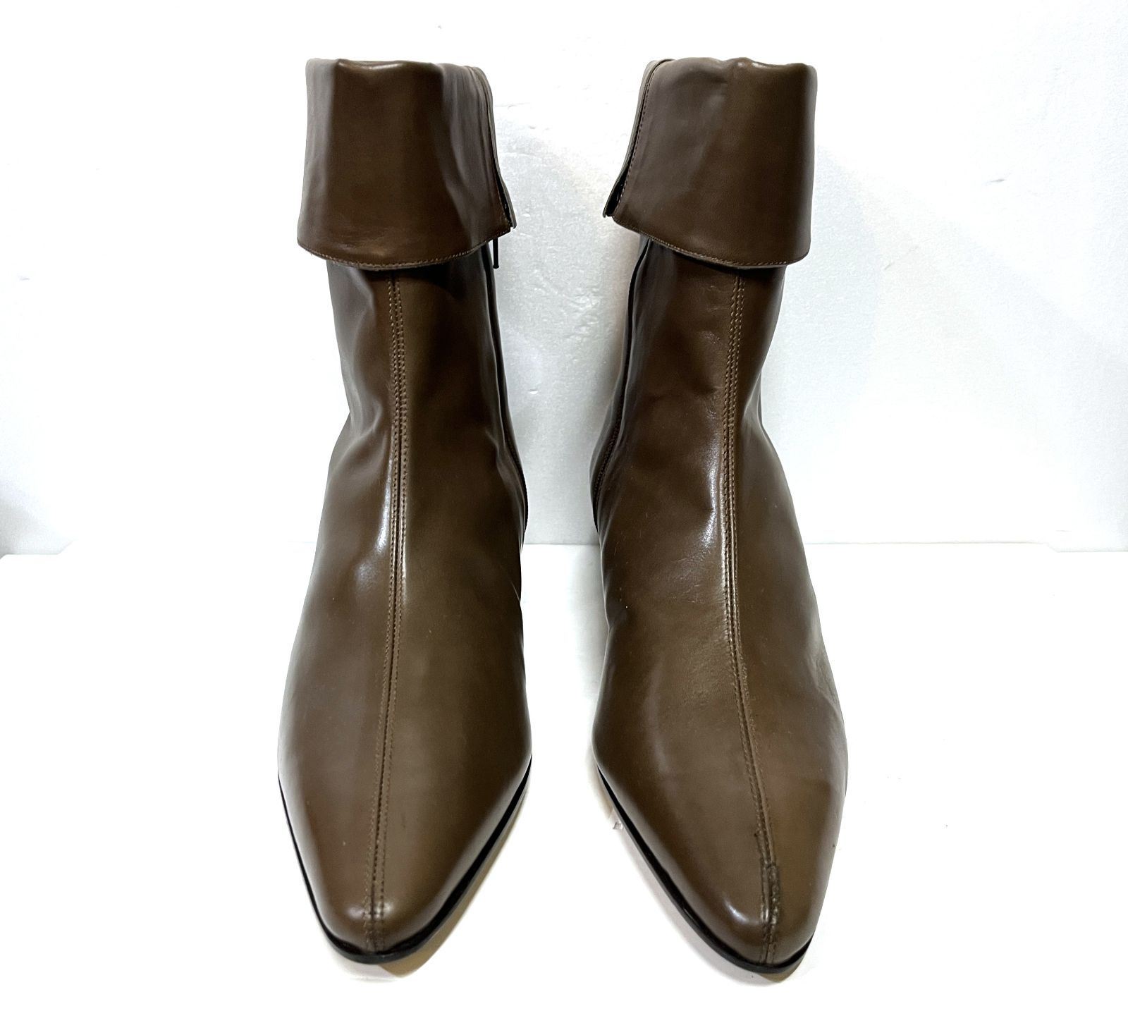 37.5 23.5㎝相当 イタリア製 panara｜パナラ サイドジップ 太ヒール ブーツ シューズ 靴 KWY