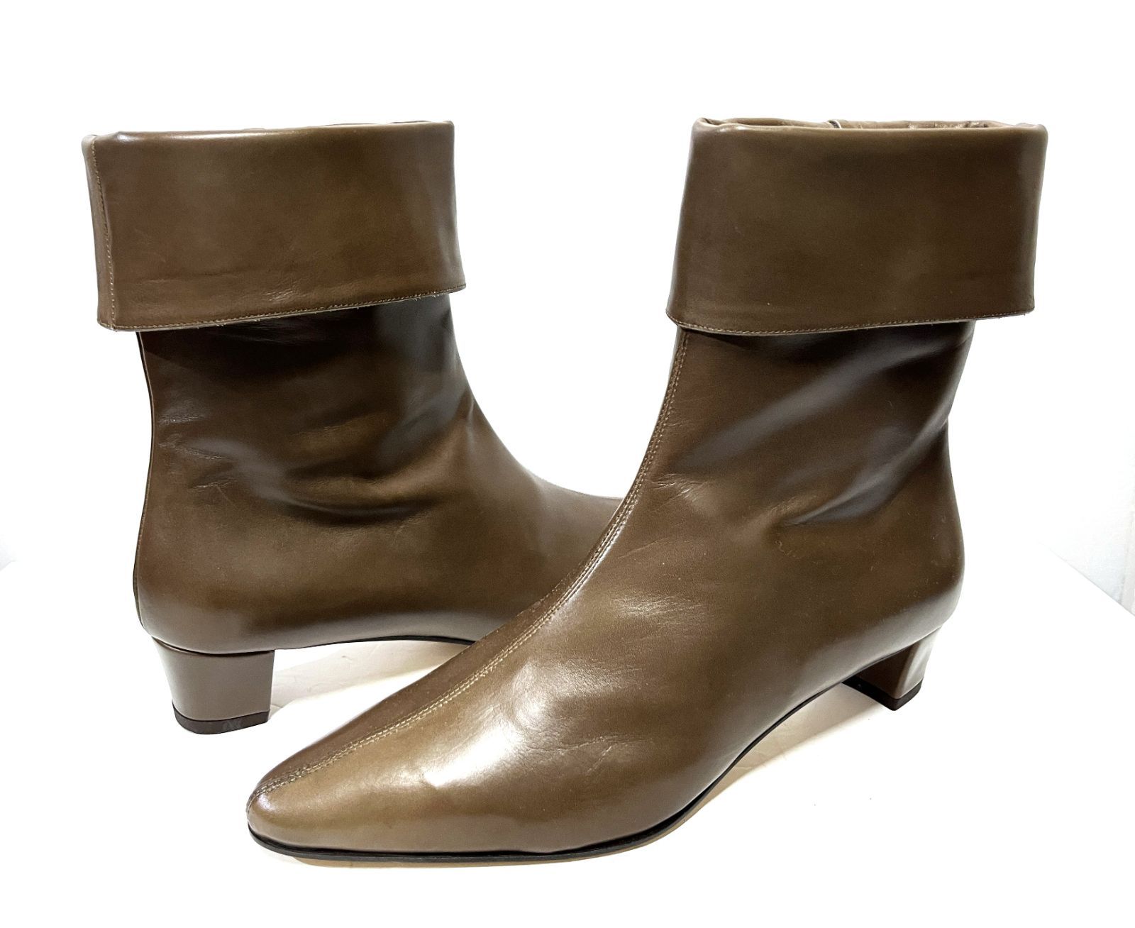 37.5 23.5㎝相当 イタリア製 panara｜パナラ サイドジップ 太ヒール ブーツ シューズ 靴 KWY